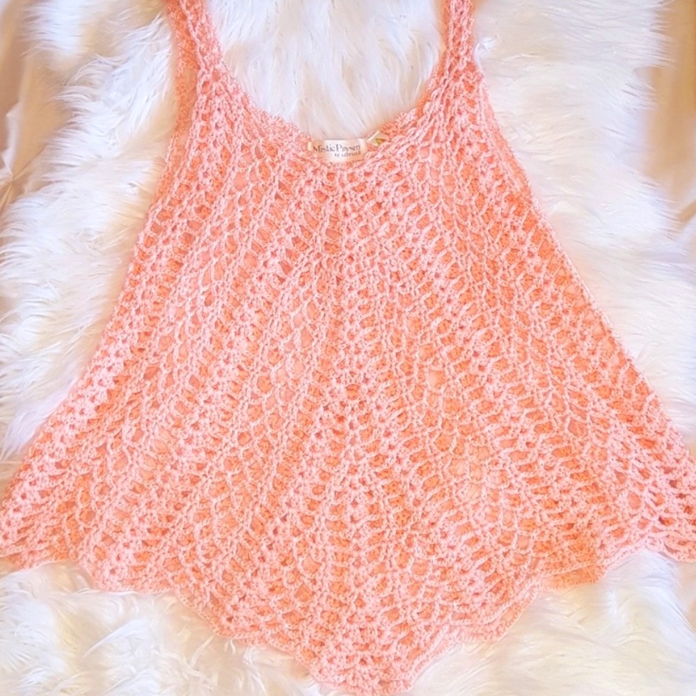 Mistic Prism by Listicle Crochet Boho Tank in Pink-Size S